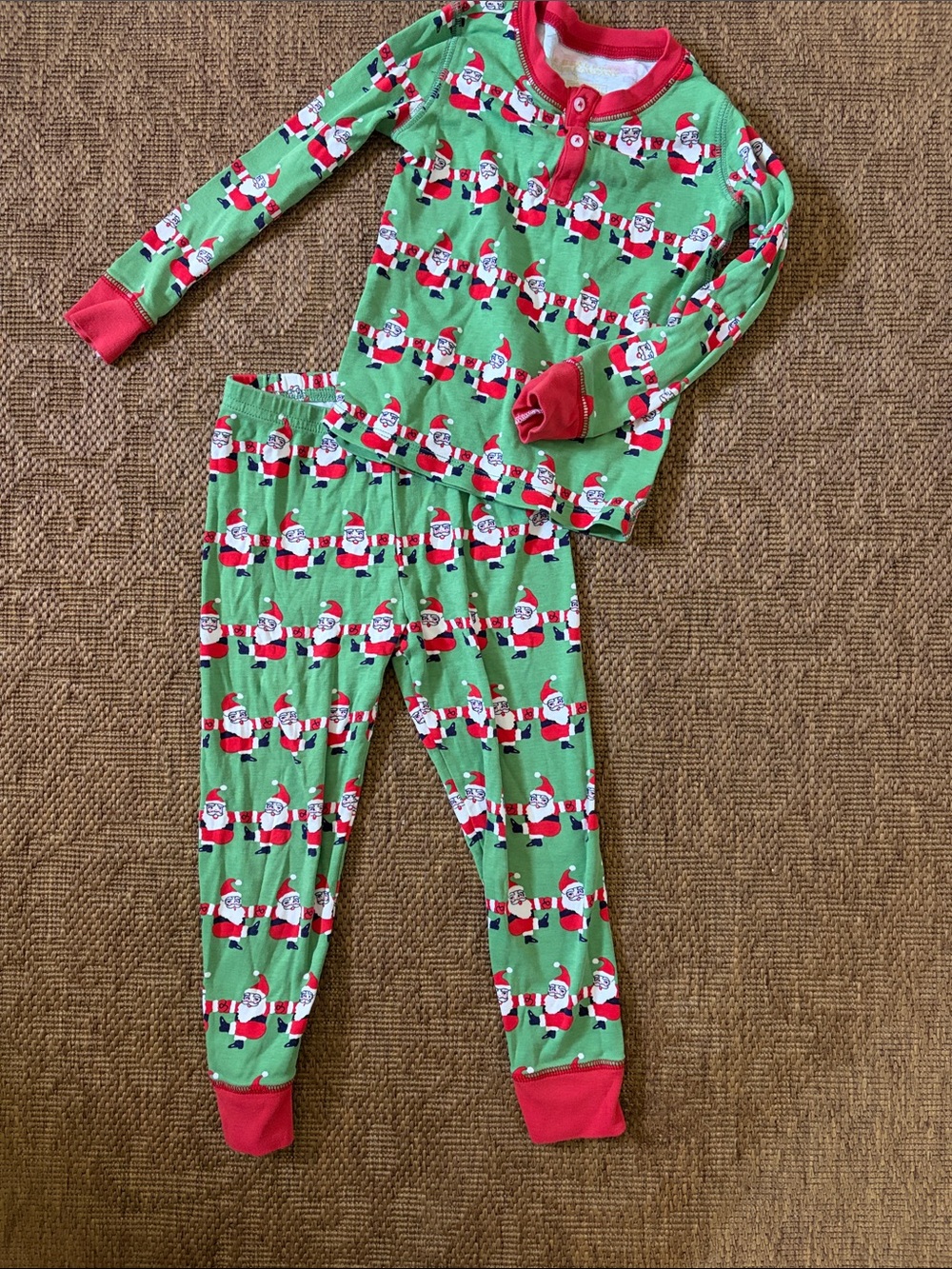 TBBC Can Can Santa Pajamas kid size 5 soft Pima cotton